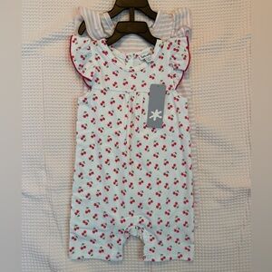Splendid Cherry/Striped Patterned Baby Rompers - 2 in a Set